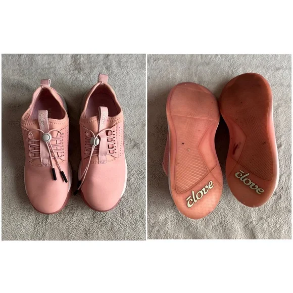 Clove Classic Nursing Clarino Vegan Leather Elastic Cushion Sneaker Shoe Pink Up - Picture 3 of 17